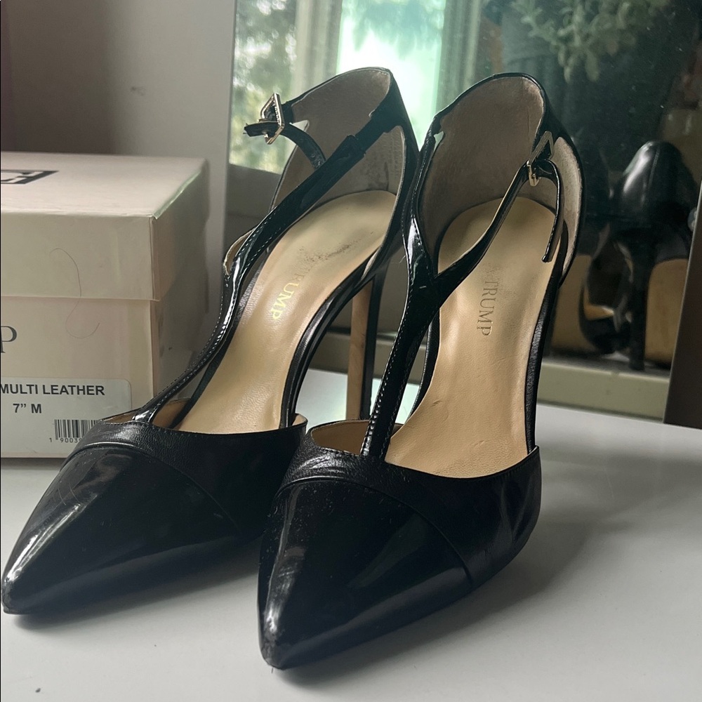 Ivanka Trump Black Patent Leather Heels